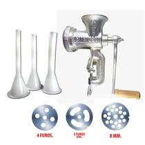 Maquina De Moer Carne Manual Nº10 P C/3 Discos+Jogo De Funis