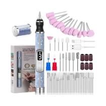 Máquina De Perfuração De Unhas Elétrica Profissional Sem Fio De 3 Velocidades Portátil Recarregável