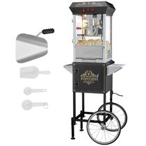Máquina de pipoca VEVOR 850W com carrinho 8L faz 1,1 kg por lote
