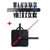 Máquina de Relógio Tic Tac Quartz de Parede 13mm Ponteiros Palito 10cm e Número Romano Preto Máquina de Relógio Tic Tac Quartz de Parede 13mm Ponteiros Palito 10cm e Número Romano Preto