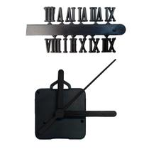 Máquina de Relógio Tic Tac Quartz de Parede 16,5mm com Ponteiro Palito 10cm Número Romano Todo Preto Máquina de Relógio Tic Tac Quartz de Parede 16,5mm com Ponteiro Palito 10cm Número Romano Todo Preto