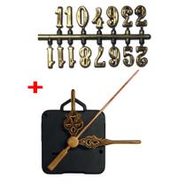 Máquina de Relógio Tic Tac Quartz de Parede 16,5mm com Ponteiros Colonial 5,5cm Número Ouro Máquina de Relógio Tic Tac Quartz de Parede 16,5mm com Ponteiros Colonial 5,5cm Número Ouro