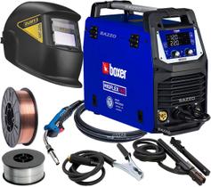 Maquina De Solda Inversora 160 Bivolt 110/220v Mig Tig Boxer Mascara Escurecimento Automático Arames