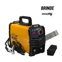 Maquina de Solda Inversora 170A Bivolt + 250g Eletrodo 6013 3,25mm - Pró Euro Maquina de Solda Inversora 170A Bivolt + 250g Eletrodo 6013 3,25mm - Pró Euro