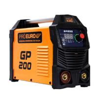 Máquina de Solda Inversora GP 200A Bivolt Pró Euro MMA TIG Lift Portátil Profissional