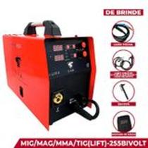 Maquina De Solda Inversora Mig/mag/mma/tig255-bivolt Kit + ESMILHADEIRA DCK