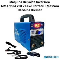 Máquina De Solda Inversora MMA 150A 220 V Leve Portátil + Máscara De Solda Bremen