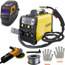 Máquina de Solda Inversora Multi Mig 160220V S Gás Máscara Arame e Esmerilhadeira 720W 220V Máquina de Solda Inversora Multi Mig 160220V S Gás Máscara Arame e Esmerilhadeira 720W 220V