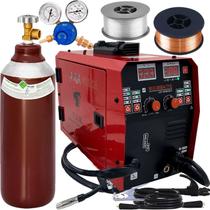 Maquina De Solda Inversora Multiprocesso Mig 250 Tig Mma Bivolt 127/220V Completa Cilindro Arames Usk