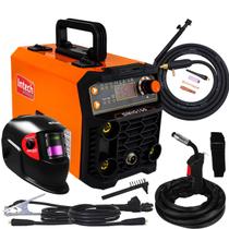 Maquina De Solda Inversora Multiprocesso Mig Sem Gás Smig 150 Tig Eletrodo Intech 220V Mascara Tocha Tig