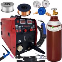 Maquina De Solda Mig 255 Completa Bivolt 110/220V Completa Cilindro Tocha Tig Mma + Arames