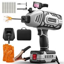 Máquina de Solda Portátil SakerPlus, Soldador Manual 110V, Soldador ARC Portátil com Inversor IGBT e 5 Ajustes Variáveis de Corrente, 30 Varas de Arame 3/32", Máscara de Solda e Estojo Inclusos