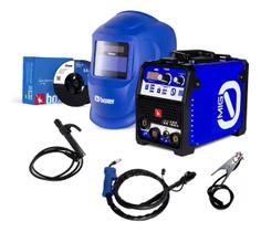 Máquina de solda sem gás Mig 0 BV com máscara de soldagem Blue Boxer portátil eficiente segura prática resistente