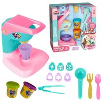 Máquina De Sorvete Infantil C/ Massinhas Coloridas Acessórios Educativos Criativos Brinquedo Interativo P/ Crianças