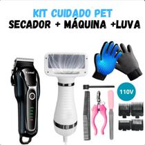 Máquina de Tosa 1991 com Secador 2 em 1 e Luva Ajustável para Pets Máquina de Tosa 1991 com Secador 2 em 1 e Luva Ajustável para Pets