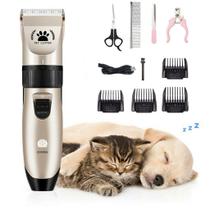 Máquina De Tosa Bateria Profissional Recarregável Cães Gatos Pet Dog Hair Clipper - MAQUINA TOSA COMPLETA