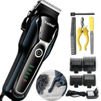 Máquina de Tosa Kemei KM-1991 Cortador Silencioso e Potente Recarregável para Pets