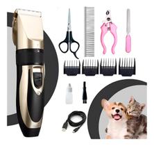 Máquina de Tosa Pet Profissional Sem Fio Recarregável Bivolt para Cães e Gatos Baixo Ruído