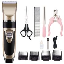Máquina de Tosa Pet Profissional Sem Fio Recarregável Bivolt para Cães e Gatos Baixo Ruído