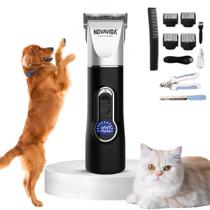 Máquina de Tosa Profissional com Lâmina de Cerâmica e Visor LCD Recarregável via USB