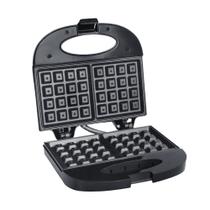 Máquina de Waffle Elétrica Antiaderente 220V 750W - Modelo Liége Preta