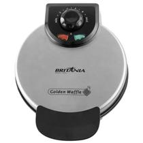 Máquina de Waffle Golden 850w Capacidade 4 Und Antiaderente Temperatura Ajustável Britânia