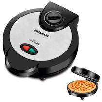 Máquina De Waffle Mondial Pratic 1200W Preto Inox Gw-01 127V Máquina De Waffle Mondial Pratic 1200W Preto Inox Gw-01 127V