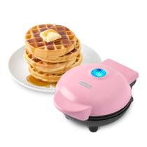 Máquina de waffles DASH Mini Maker para waffles individuais rosa de 4 polegadas