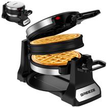 Máquina de waffles Greeze Double Belgian 1400W em aço inoxidável