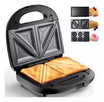 Máquina de waffles, sanduicheira elétrica, 3 em 1, cor preta Máquina de waffles, sanduicheira elétrica, 3 em 1, cor preta