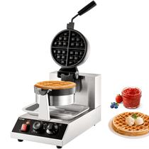 Máquina de waffles VEVOR Commercial Round 1300W em aço inoxidável