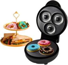 Máquina Donuts Elétrica Dupla Face Máquina Mini Donuts Faz 7