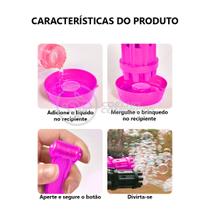 Máquina Elétrica Brinquedo TikTok Lança Bolhas Sabão Mágica Criança Infantil Rosa