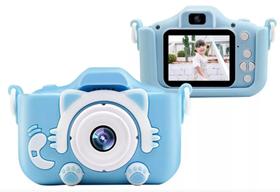 Máquina Fotográfica Infantil Digital Rosa Vídeos Hd Fotos Criança Presente - Azul