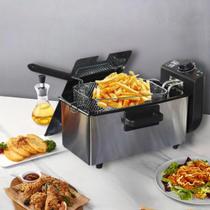 Maquina Fritadeira Elétrica A Óleo Cuba Aço Inox Com Tampa Profissional Fritura Maquina Fritadeira Elétrica A Óleo Cuba Aço Inox Com Tampa Profissional Fritura