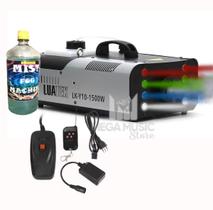Maquina Fumaça 1500w Rgb 8 Leds Controle Sem Fio E Com Fio