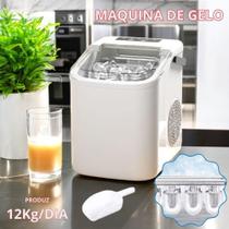 Máquina Gelo Portátil Automática Festas Eventos Fazer 12Kg - Tomate