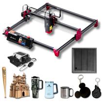 Máquina Gravadora e Corte a Laser CNC DIY MK2 10W 41x41cm com Base Colméia, Bomba de Ar e Treinamento Gratuito