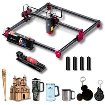 Máquina Gravadora e Corte a Laser CNC DIY MK2 10W 41x41cm com Eixo Rotativo, Kit Elevação e Treinamento Gratuito