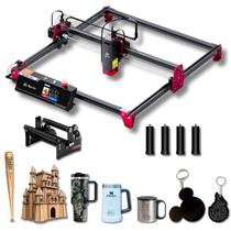 Máquina Gravadora e Corte a Laser CNC DIY MK2 10W 41x41cm, Corta MDF 10mm, com Eixo Rotativo, Kit Elevação e Treinamento Gratuito