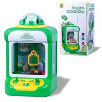 Máquina Grua de Pegar Bichinho de Pelúcia Som Luz 34cm Verde