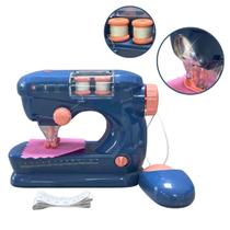 Máquina Infantil Costura Mini Ateliê Azul Criança Menina - Importway