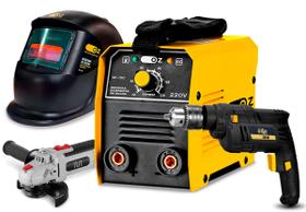 Maquina Inversora De Solda + Furadeira + Esmerilhadeira Kit