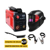 Máquina Inversora de Solda Mini MMA210 Bivolt + máscara de escurecimento Automático Profissional Soldador