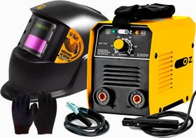 Máquina Inversora De Solda Mma Eletrodo 220V Com Máscara De Solda Fotossensível e Luvas