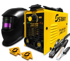 Maquina Inversora De Solda Mma Tig 170a Bivolt + Mascara + Esquadros