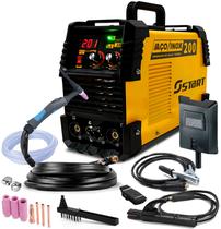 Máquina Inversora De Solda Start Multiprocessos Tig Mma Eletrodo Aço inox 200a Tocha Tig Acessorios