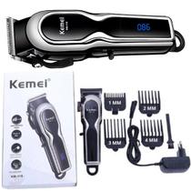 Máquina Kemei Km-119 Para Corte Profissional Digital