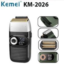 Maquina Kemei Km 2026 Recarregável Compacta USB Preto