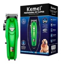 Maquina Kit De Tosa Kemei Cães E Gatos S/ Fio